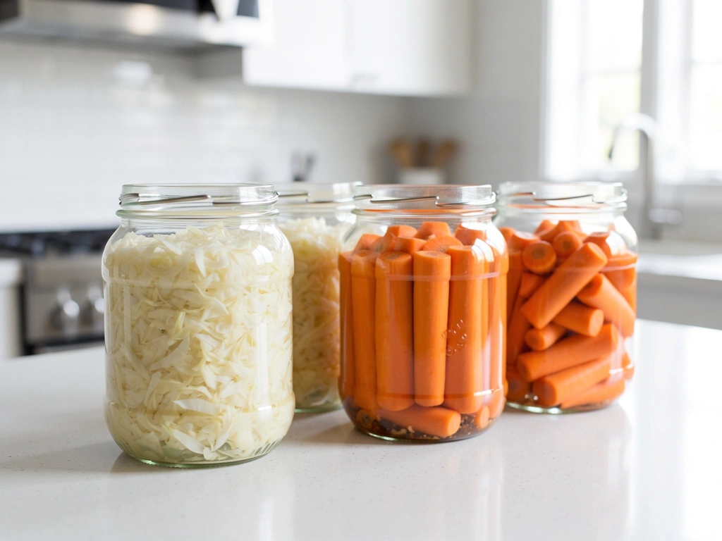 Fermentált zöldségek üvegekben